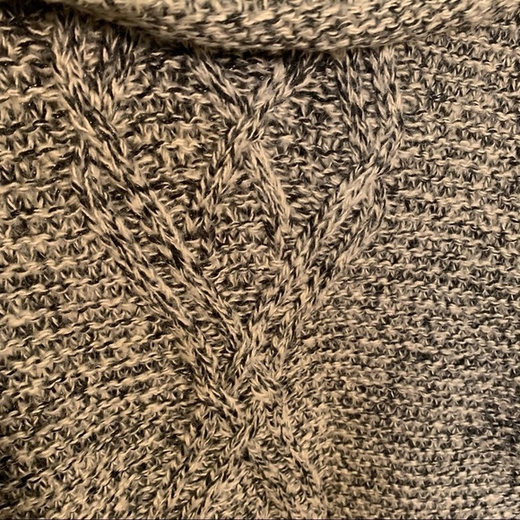 The Limited Cowl Neck Sweater Tan Black Cable Knit - Picture 6 of 12